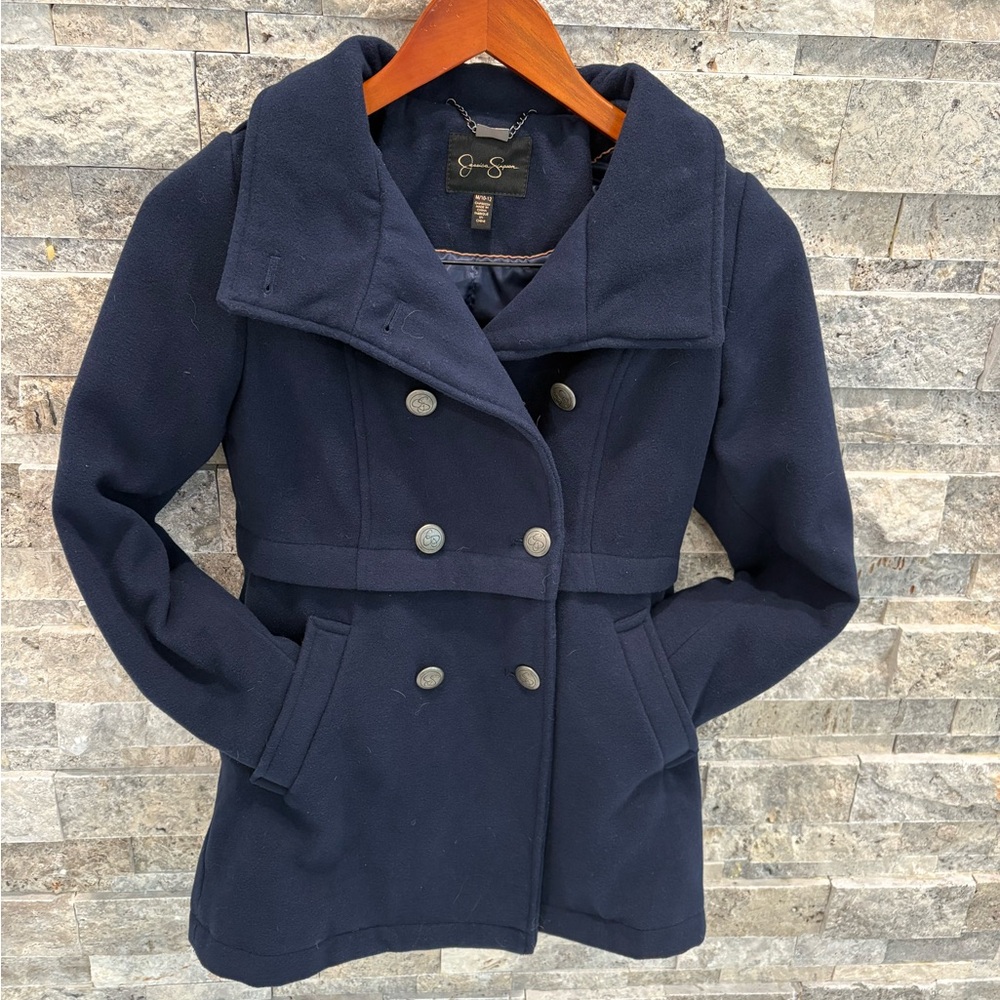 Kids Jessica Simpson Navy Pea Coat size‎ M check measurements